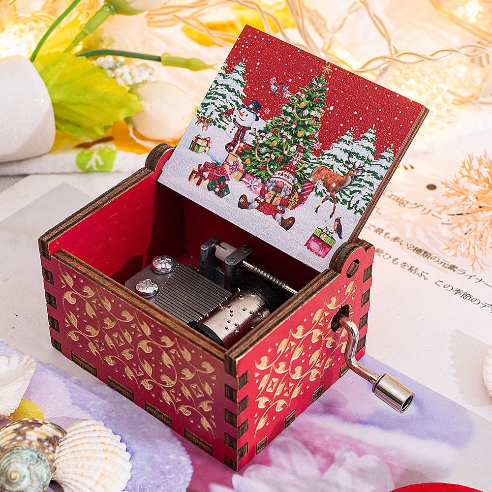 Red Merry Christmas Theme Music Box Christmas Gift for Children Friend Venus Trendy Fashion Online