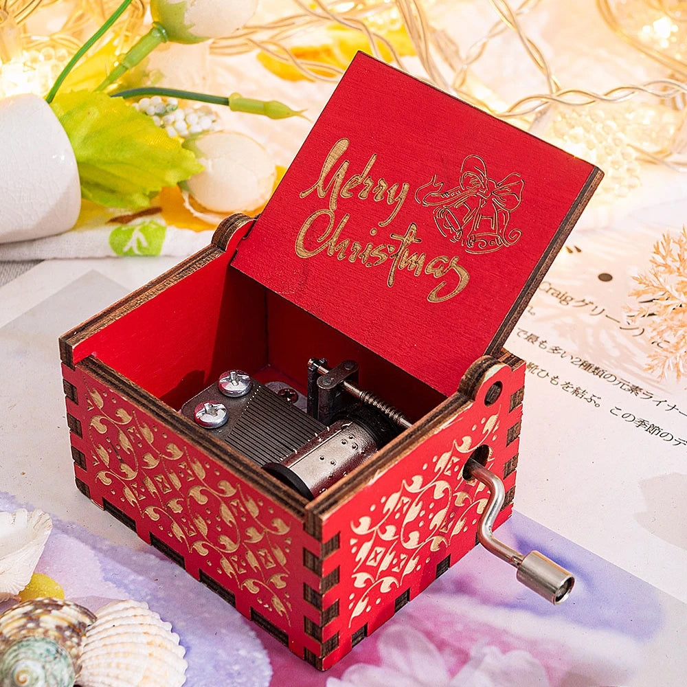Red Merry Christmas Theme Music Box Christmas Gift for Children Friend Venus Trendy Fashion Online