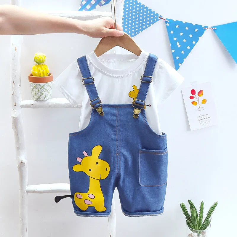 Summer Baby Jeans Overalls One-piece Sets