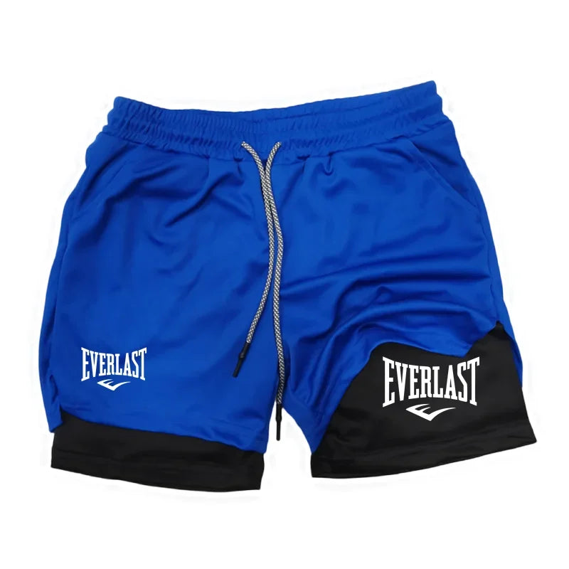 Men Running  2 In 1 Double-deck Sport Shorts