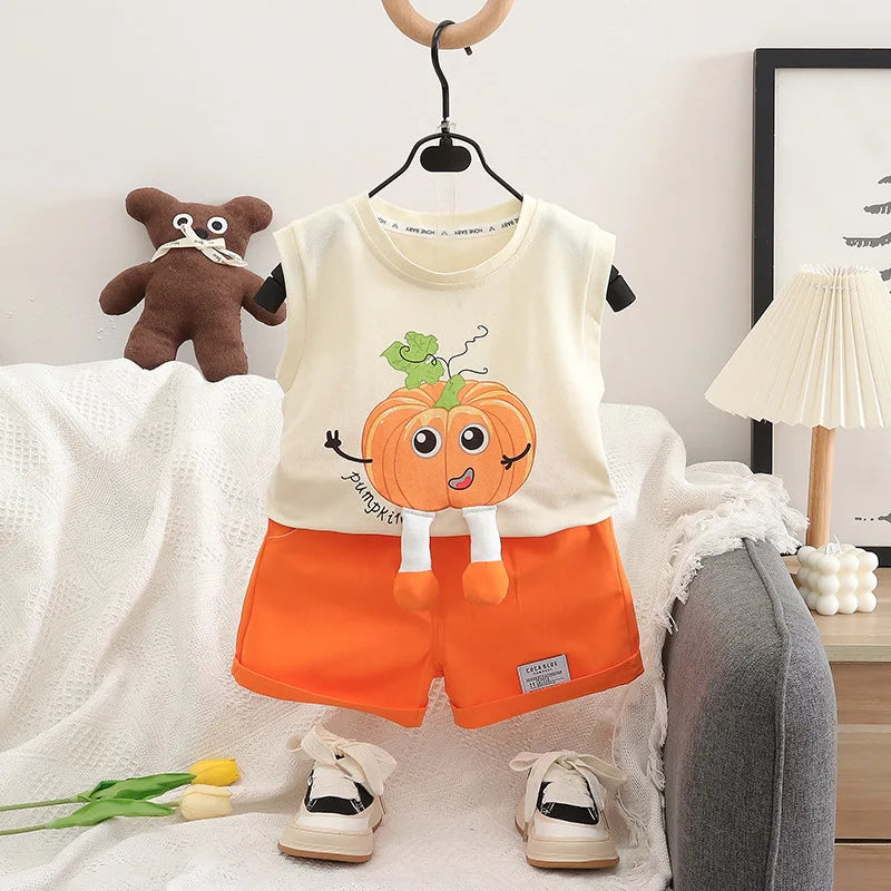 Summer Children Vest Shorts 2Pcs Sets