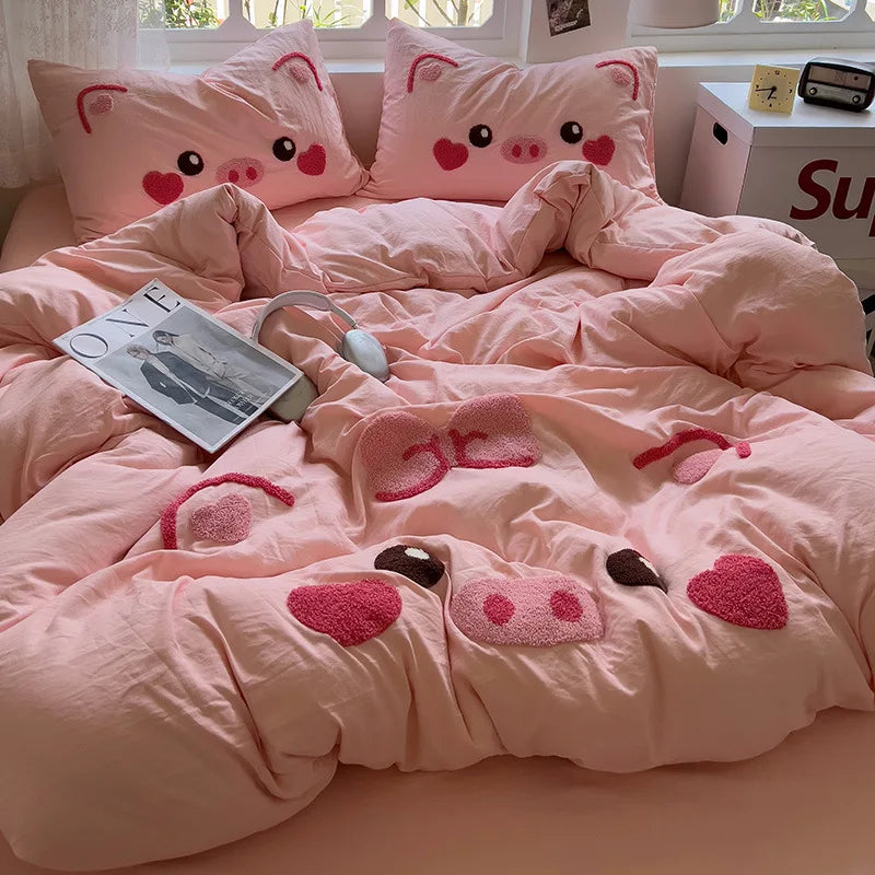 Fashionable Cute Pig Bedding Set