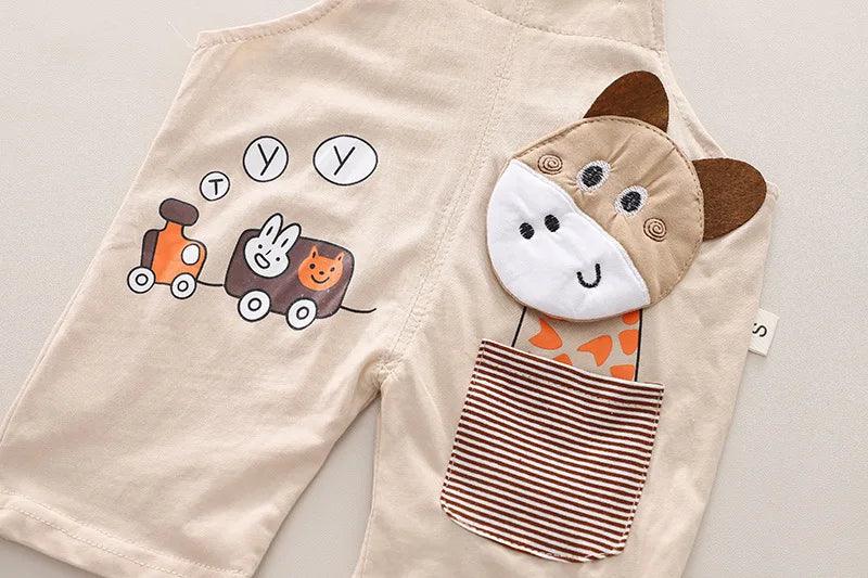 Children Cartoon's Striped Short Sleeve T-Shirt Sets