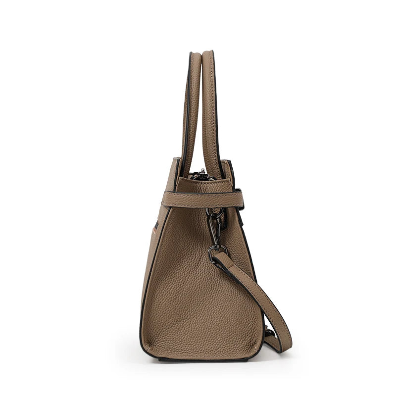 Genuine leather women's simple tote bag