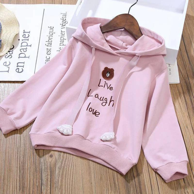 Cotton Cartoon Little Bear Hoodies + Pleated Skirt 2Pcs Suit - Venus Trendy Fashion Online