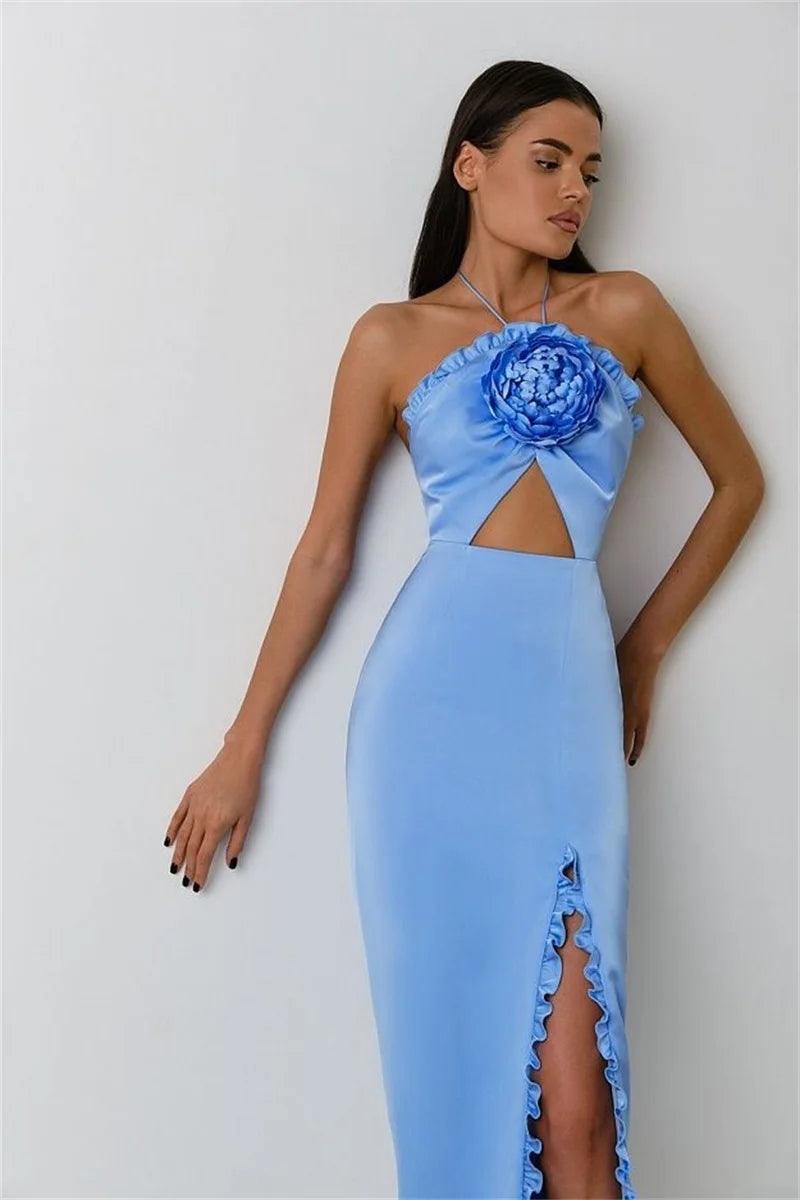 3D Flower Formal Evening Dress - Venus Trendy Fashion Online