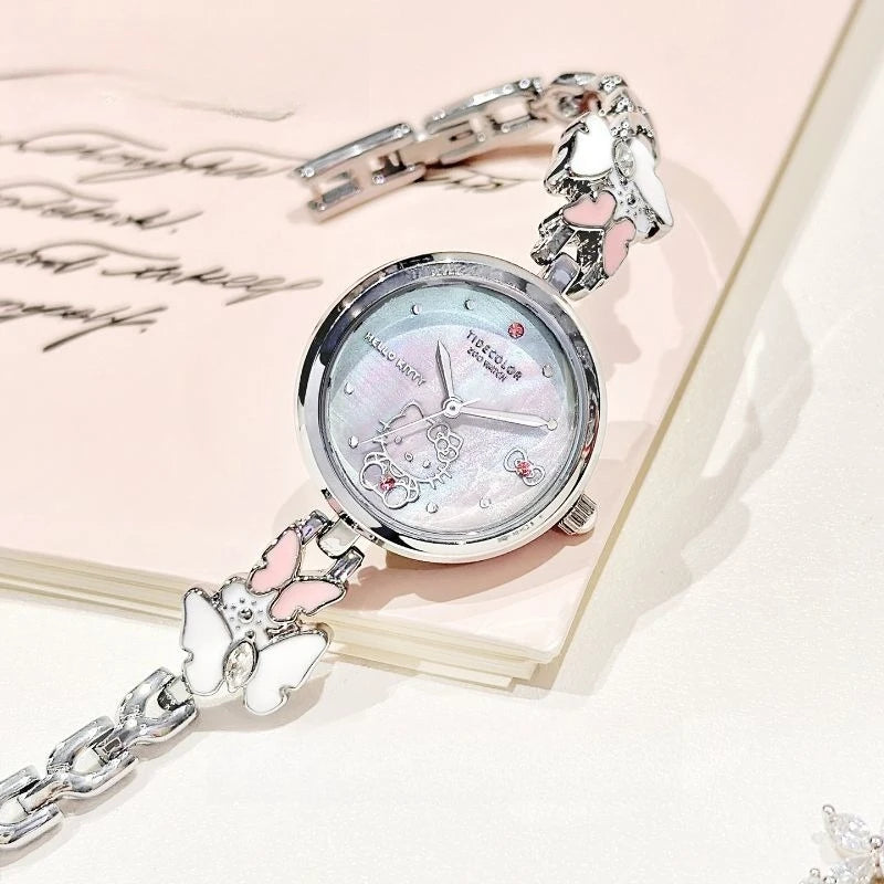 Hello Kitty Luxury Niche Design Wristwatch for Birthday Gift