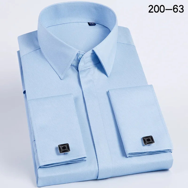 High Quality Hidden Button Men's Long Sleeve Shirts (Cufflinks Included) - Venus Trendy Fashion Online