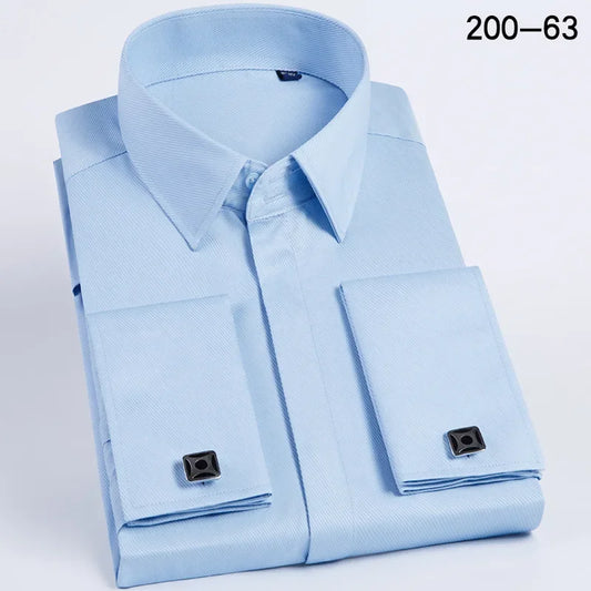 High Quality Hidden Button Men's Long Sleeve Shirts (Cufflinks Included) - Venus Trendy Fashion Online
