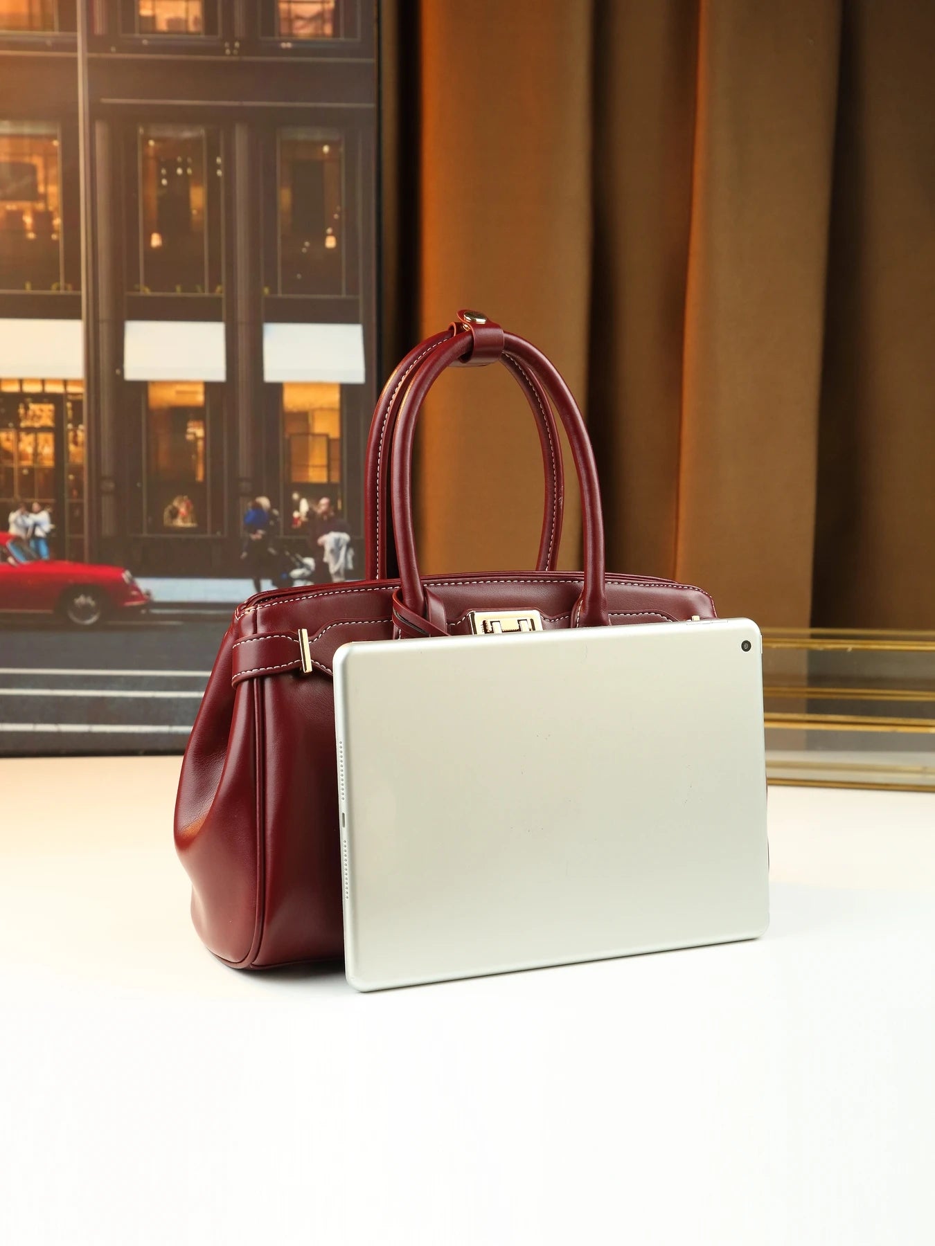 Foreign-style high-end soft leather platinum bag