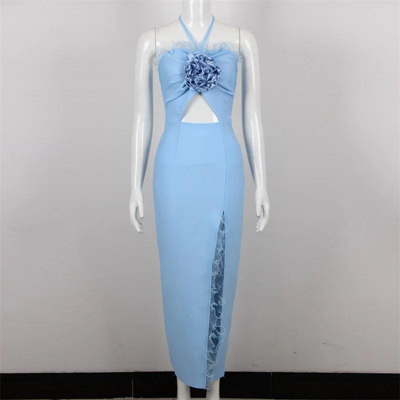 3D Flower Formal Evening Dress - Venus Trendy Fashion Online