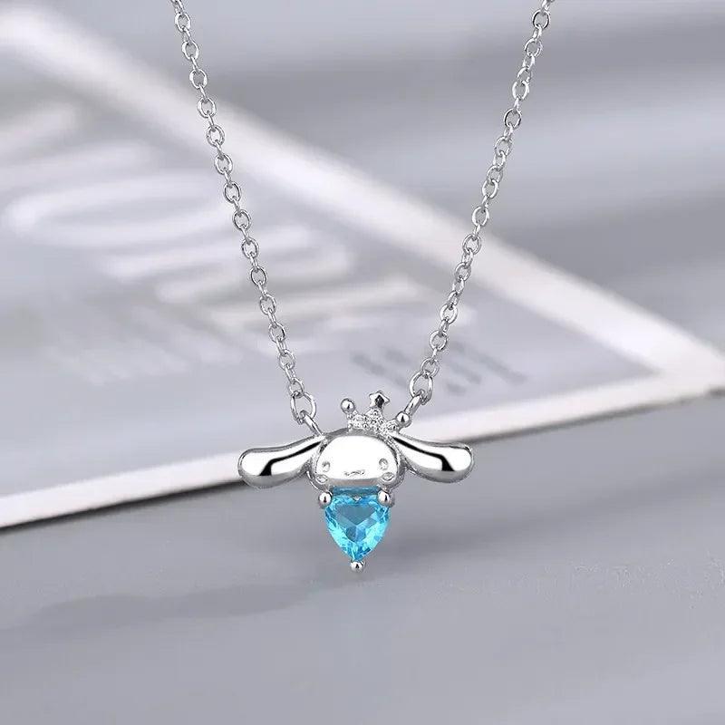 Kawaii Cinnamonroll Sea Blue Heart Necklace for Gift - Venus Trendy Fashion Online