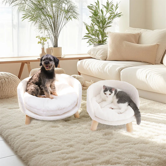 Luxury Soft Warm Plush Fabric Pet Chair Bed