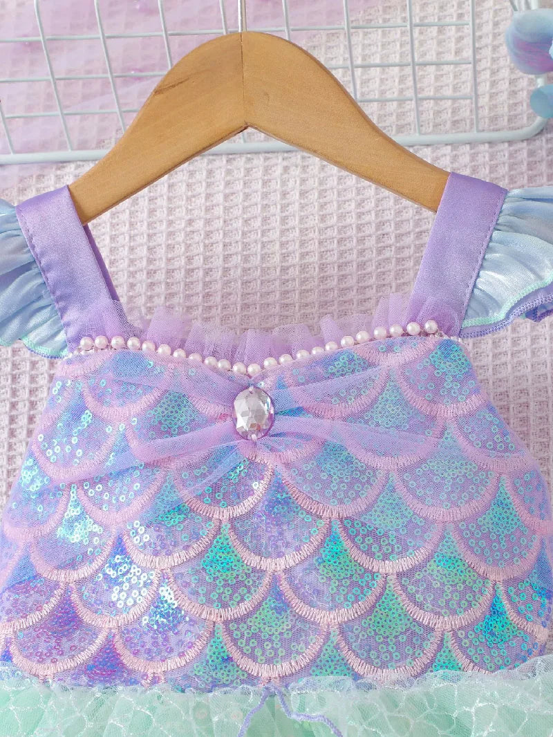 Girls Mermaid Princess Dress