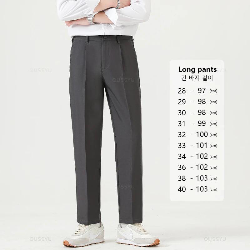 Men Business Thin Formal Ankle Length Work Pant