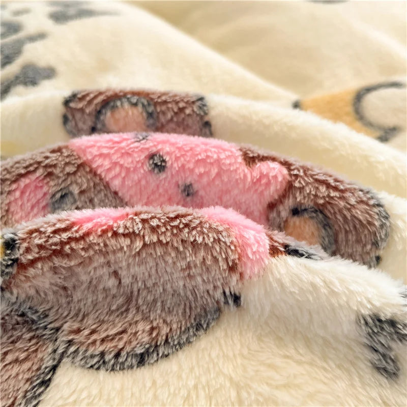 Cute Bear Duvets Cover Soft Blanket (No Pillowcase)