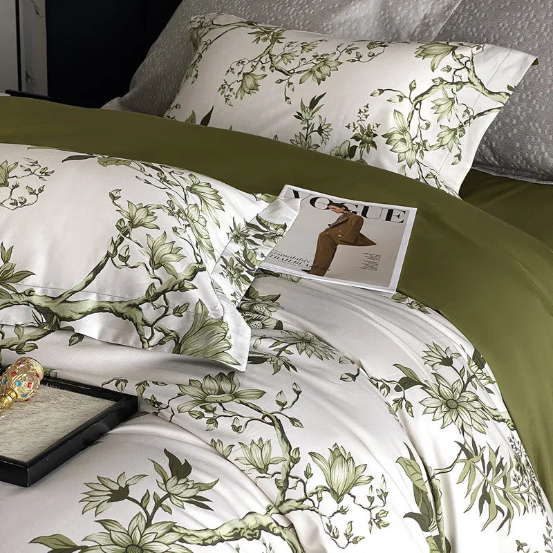 Botanical Flowers Cotton Luxury Soft Bedding Set