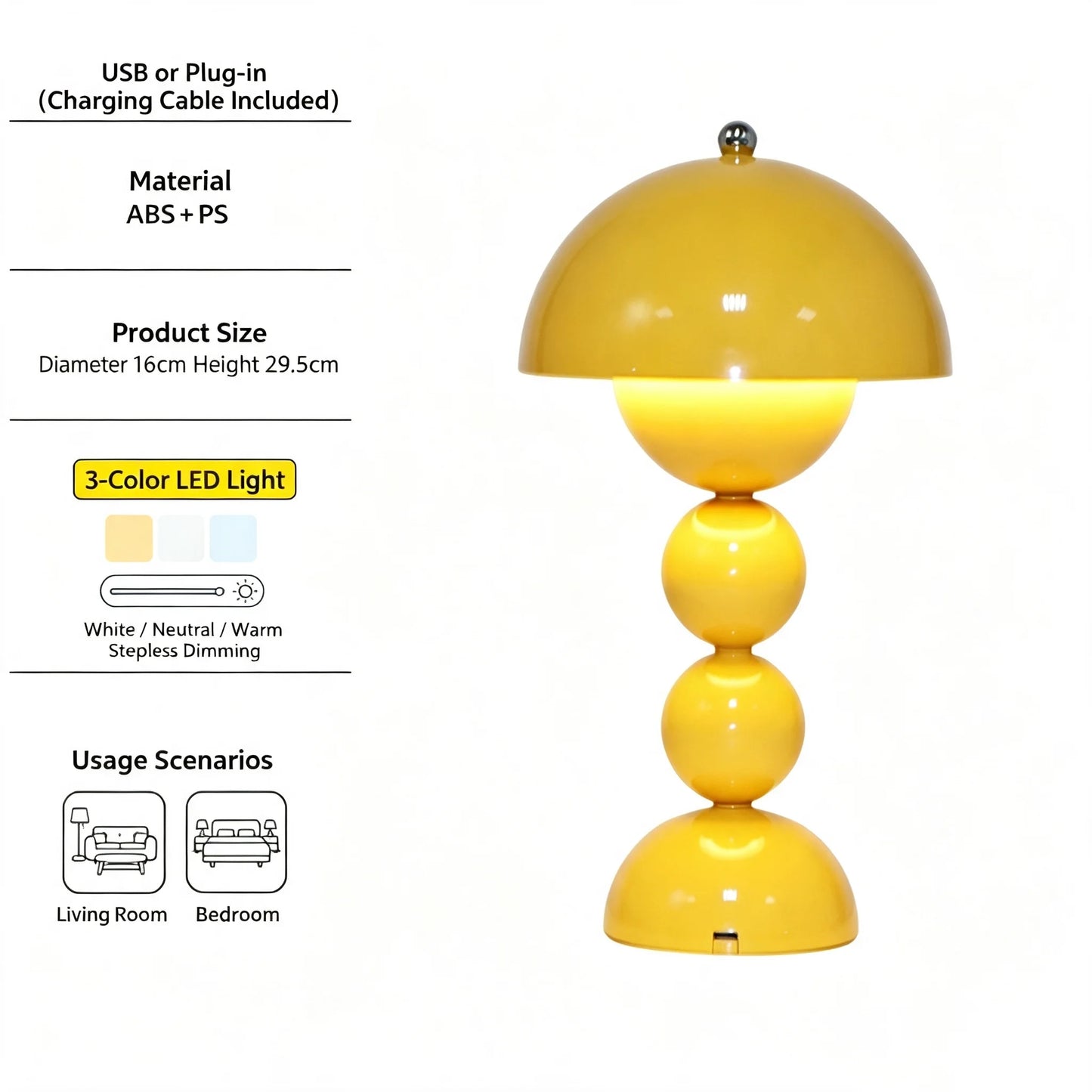 Metal Touch Switch Nordic LED Table Lamp