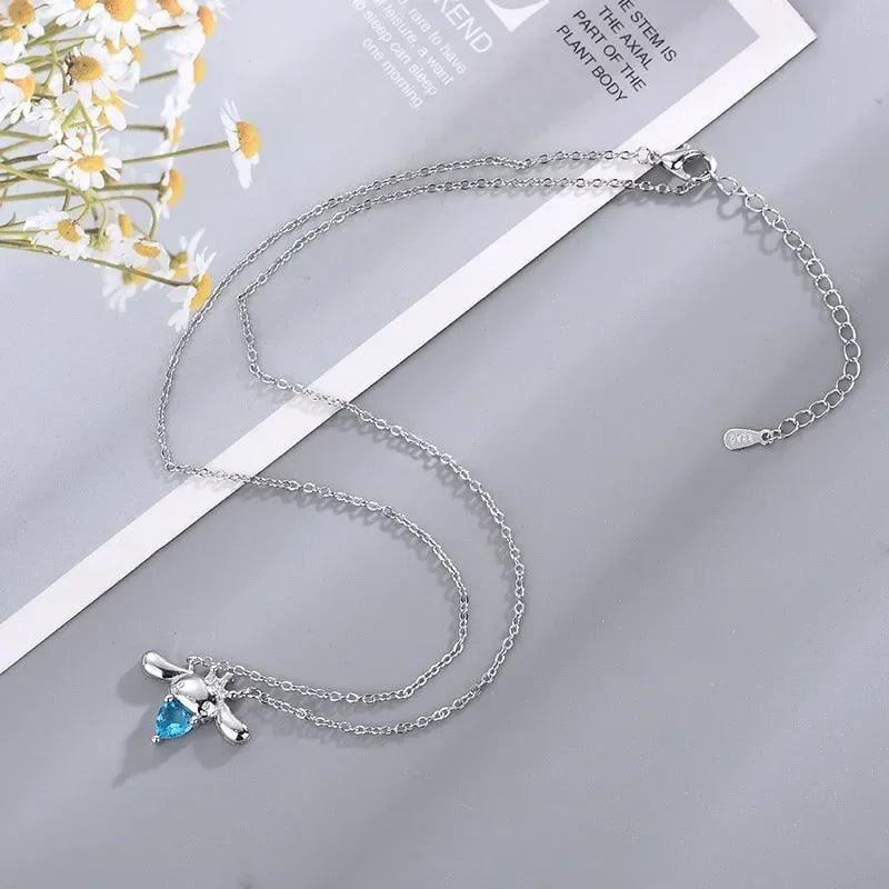 Kawaii Cinnamonroll Sea Blue Heart Necklace for Gift - Venus Trendy Fashion Online