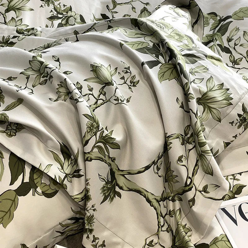 Botanical Flowers Cotton Luxury Soft Bedding Set