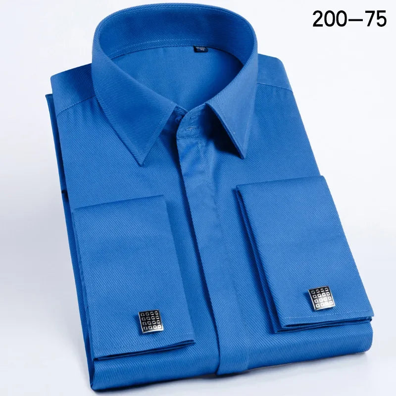 High Quality Hidden Button Men's Long Sleeve Shirts (Cufflinks Included) - Venus Trendy Fashion Online