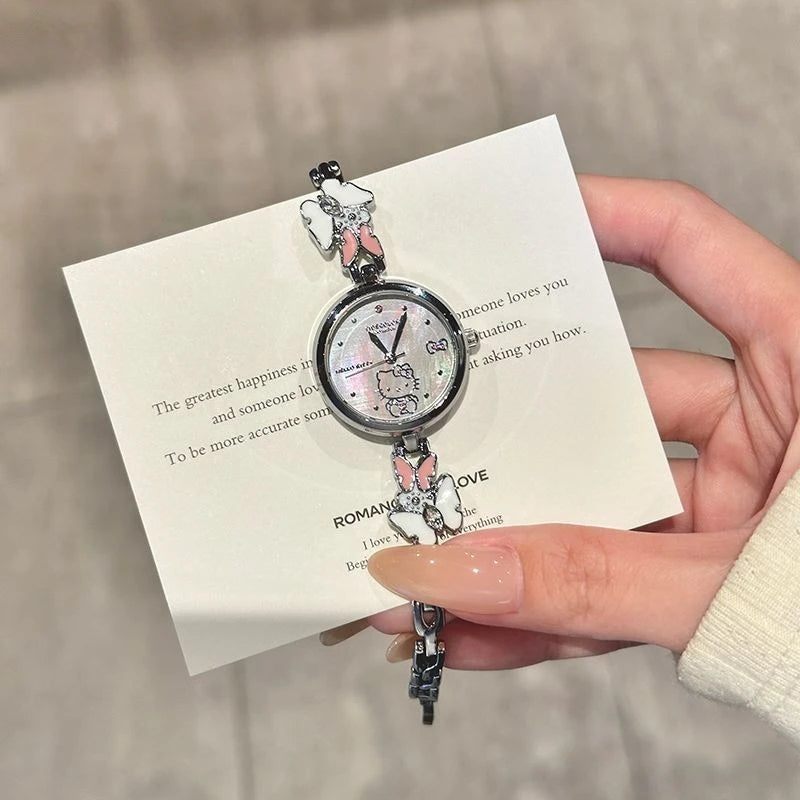 Hello Kitty Luxury Niche Design Wristwatch for Birthday Gift