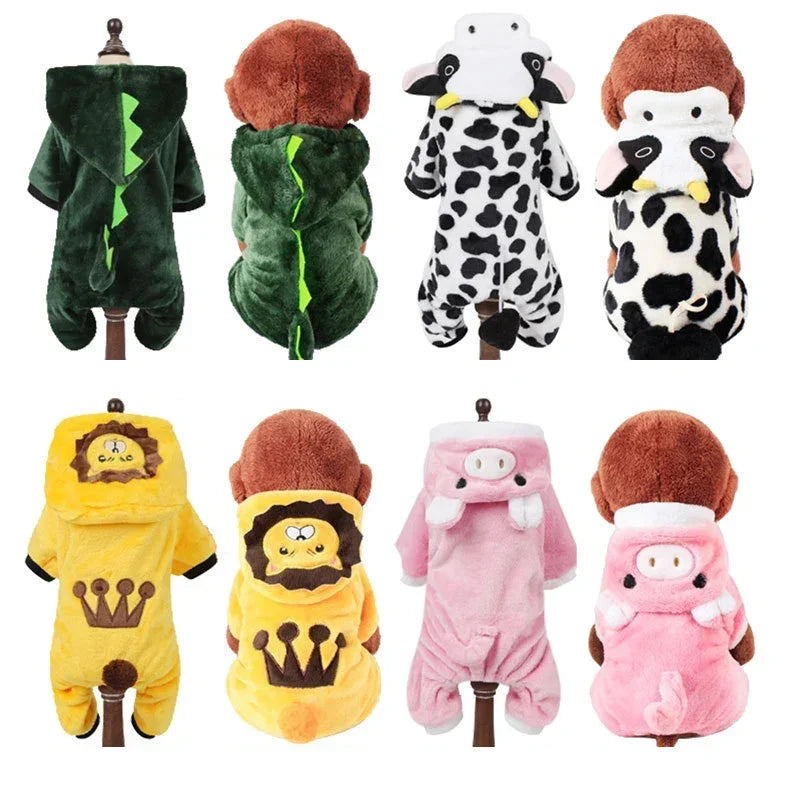 Cartoon Winter Warm Pet Jumpsuit