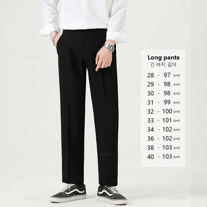 Men Business Thin Formal Ankle Length Work Pant