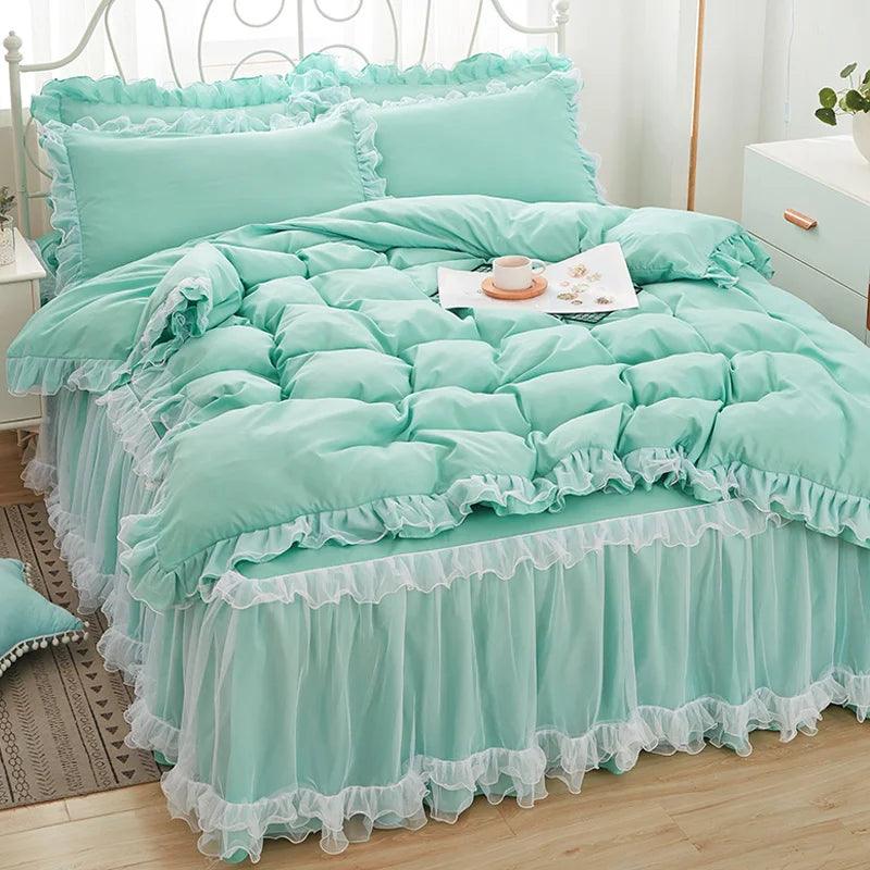 Princess Girl Bedding Skirt Sheet With Lace - Venus Trendy Fashion Online