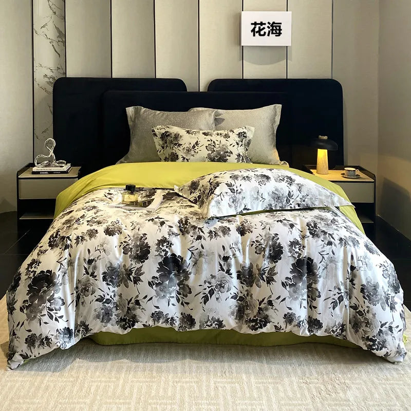 Botanical Flowers Cotton Luxury Soft Bedding Set