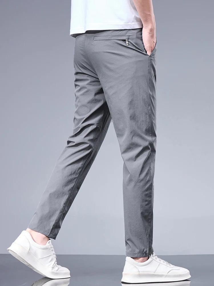 Summer New Business Ice Silk Elastic Pants - Venus Trendy Fashion Online