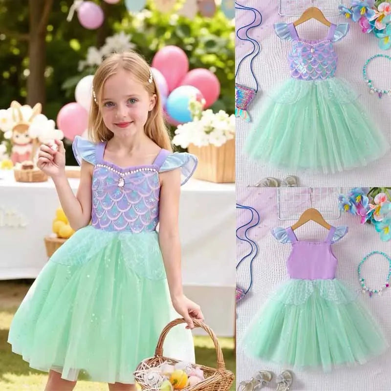 Girls Mermaid Princess Dress