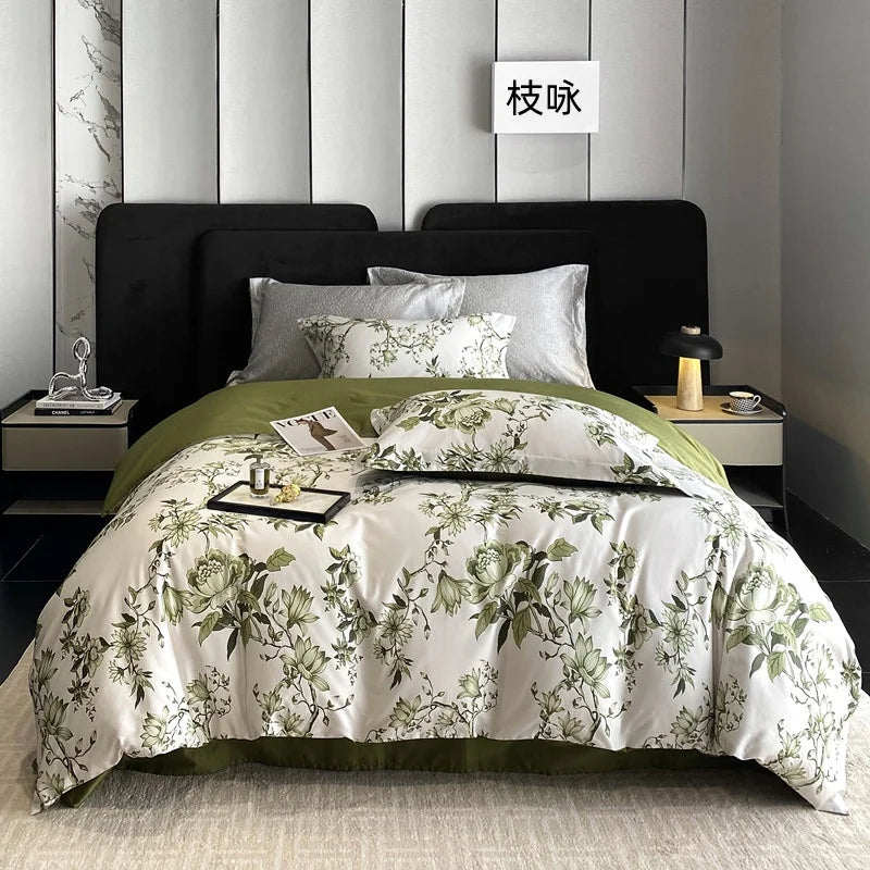 Botanical Flowers Cotton Luxury Soft Bedding Set