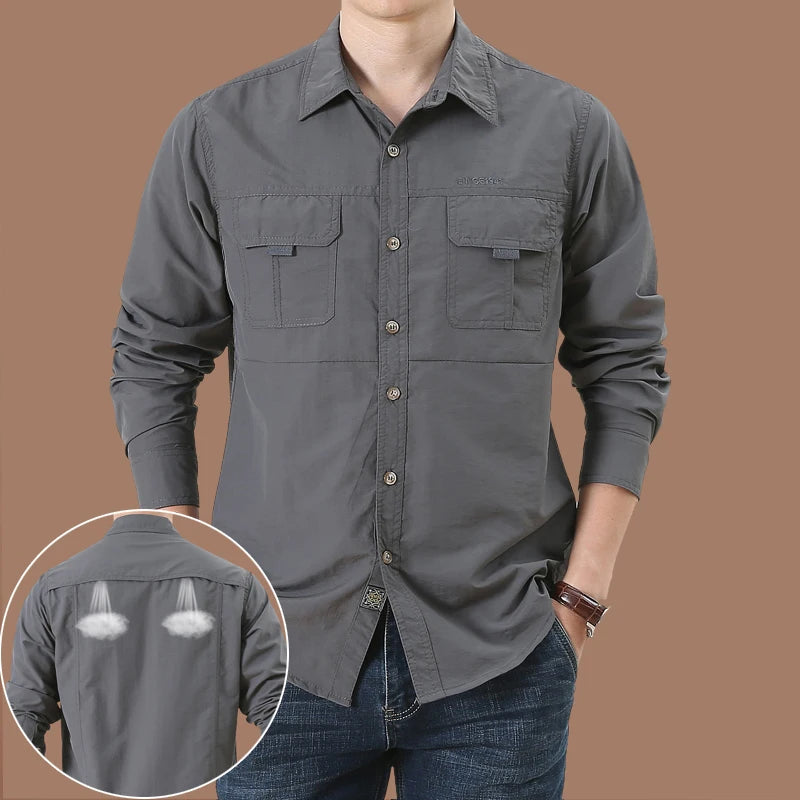 Men Long Sleeve Breathable Shirt - Venus Trendy Fashion Online