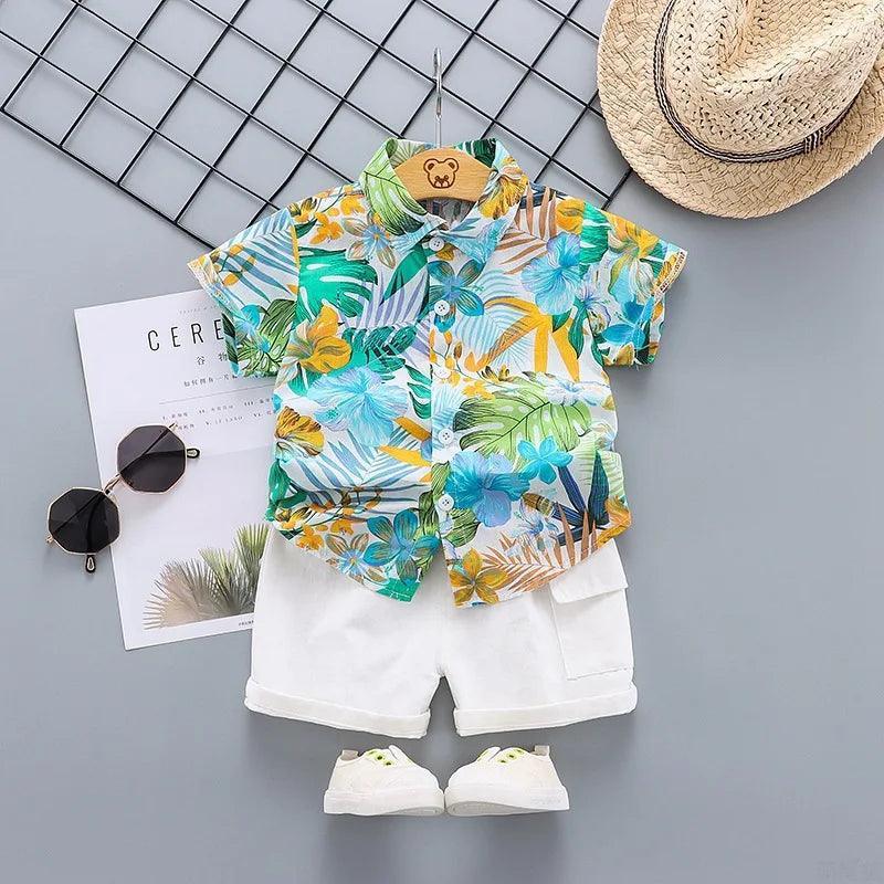 Hawaiian Style Toddler Boys Summer 2pcs Outfit - Venus Trendy Fashion Online