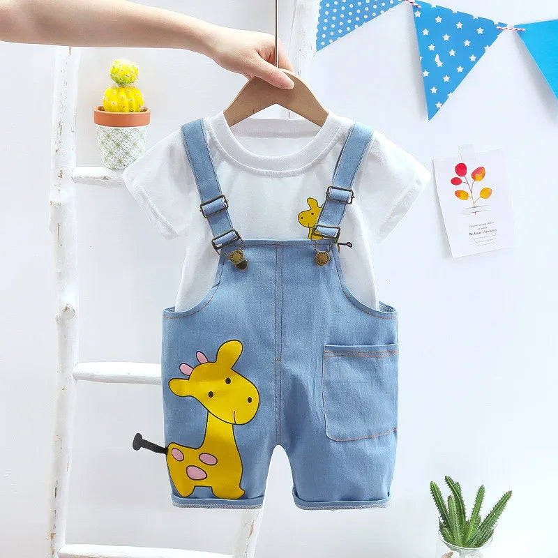 Summer Baby Jeans Overalls One-piece Sets