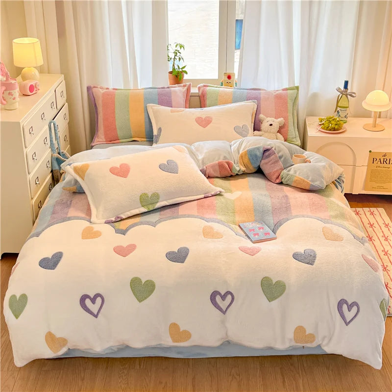 Cute Bear Duvets Cover Soft Blanket (No Pillowcase)