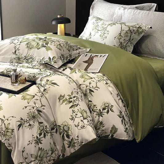 Botanical Flowers Cotton Luxury Soft Bedding Set