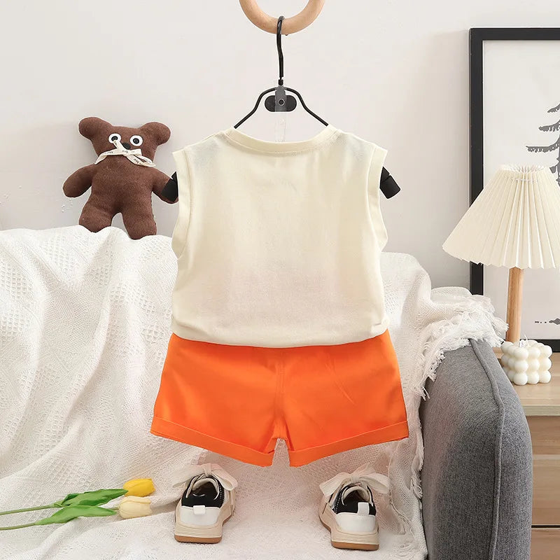 Summer Children Vest Shorts 2Pcs Sets