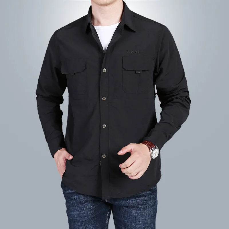 Men Long Sleeve Breathable Shirt - Venus Trendy Fashion Online