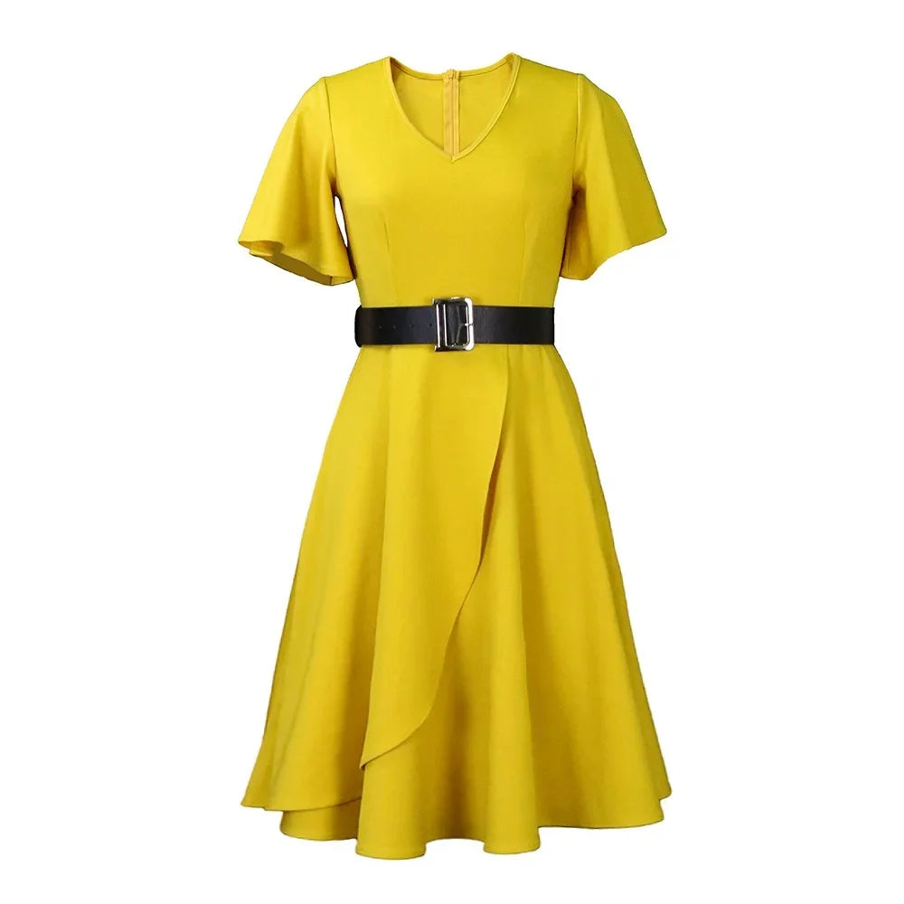 New Fashion V-Neck High Waist Maxi Dress