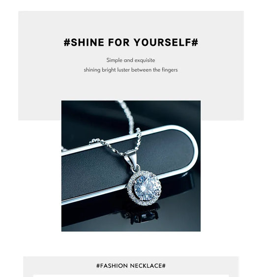 Sterling Silver Luxury Chain Brand Necklace Gift for women