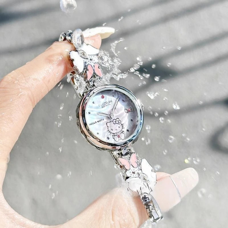 Hello Kitty Luxury Niche Design Wristwatch for Birthday Gift