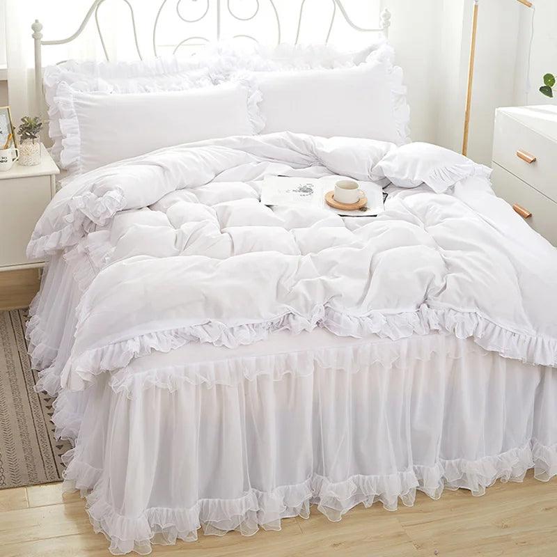 Princess Girl Bedding Skirt Sheet With Lace - Venus Trendy Fashion Online