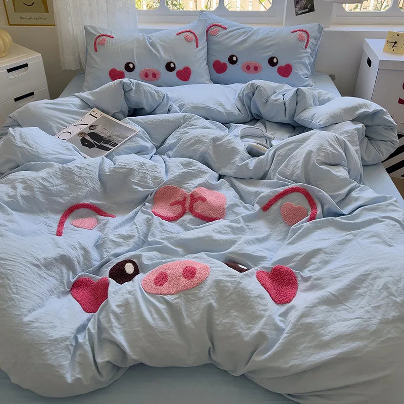 Fashionable Cute Pig Bedding Set