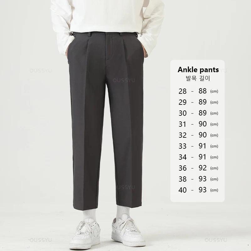 Men Business Thin Formal Ankle Length Work Pant