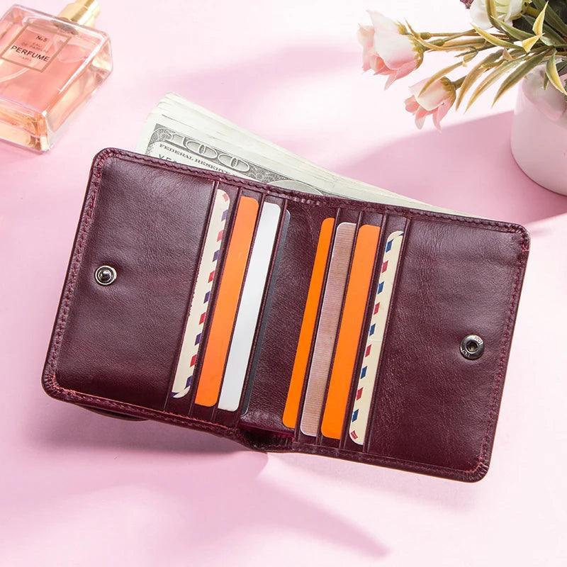 Genuine Leather Short Wallets for Women