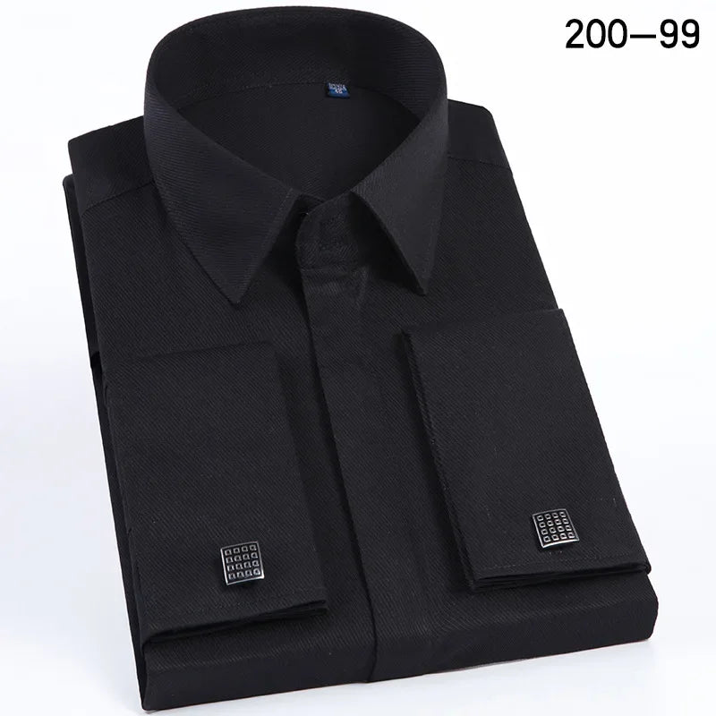 High Quality Hidden Button Men's Long Sleeve Shirts (Cufflinks Included) - Venus Trendy Fashion Online