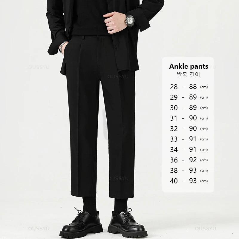 Men Business Thin Formal Ankle Length Work Pant