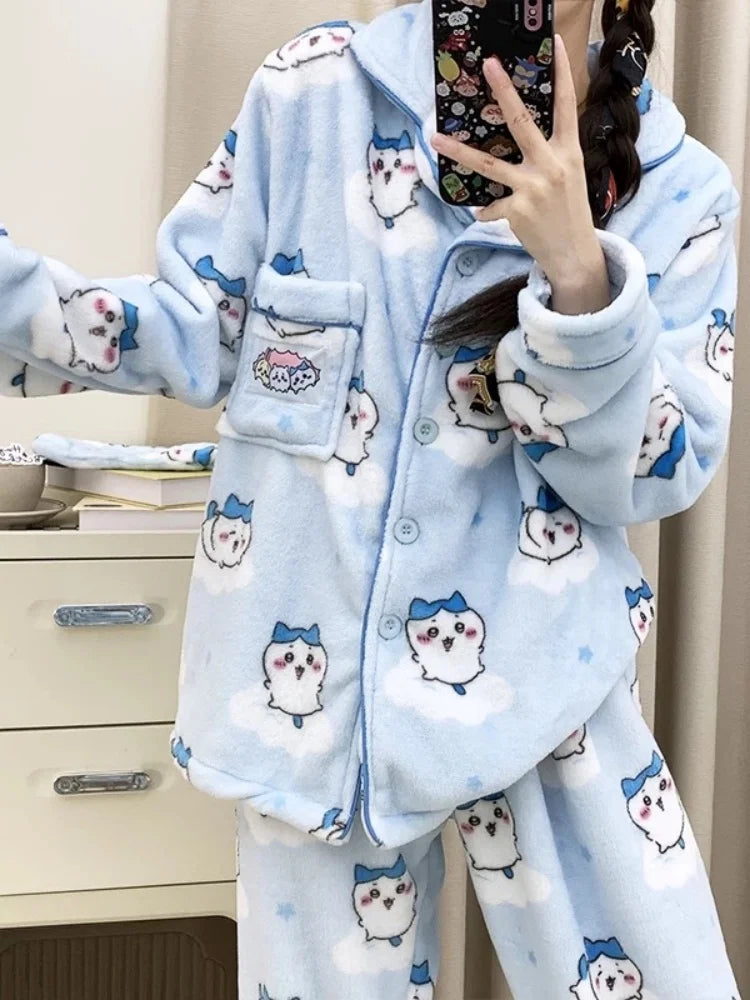 Cute Chiikawa Hachiware Pajamas Set